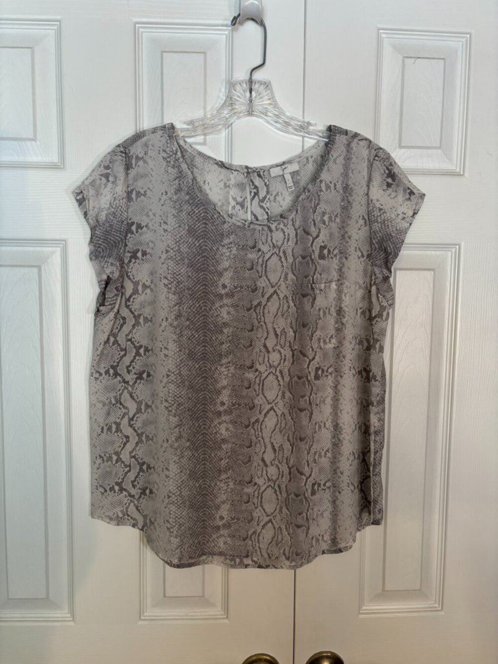 Joie 100% silk snakeskin print top
